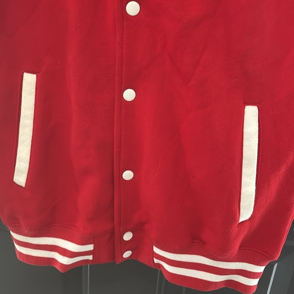 “All We Do”: Red and White Varsity Jacket size medium - Picture 5 of 8
